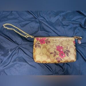Coach floral wristlet